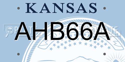 AHB66A Kansas License Plate