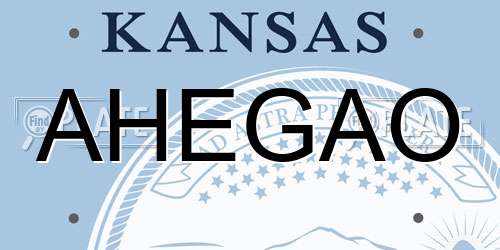 AHEGAO Kansas License Plate