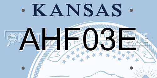 AHF03E Kansas License Plate