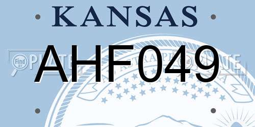 AHF049 Kansas License Plate