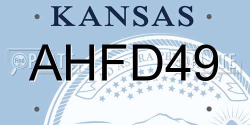 AHFD49 Kansas License Plate