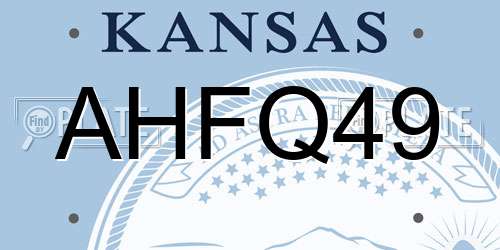 AHFQ49 Kansas License Plate