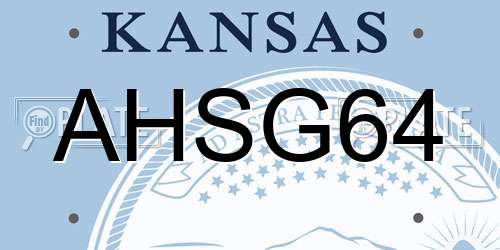 AHSG64 Kansas License Plate