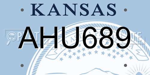 AHU689 Kansas License Plate