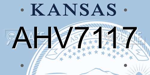 AHV7117 Kansas License Plate