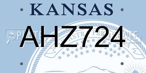AHZ724 Kansas License Plate