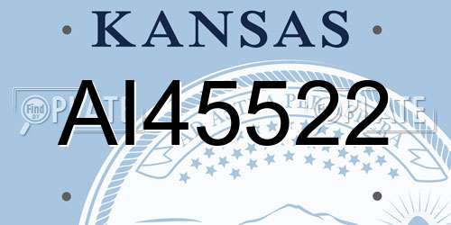 AI45522 Kansas License Plate