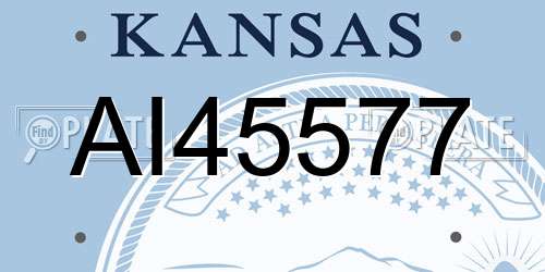 AI45577 Kansas License Plate