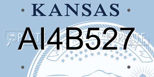AI4B527 Kansas License Plate