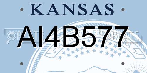 AI4B577 Kansas License Plate