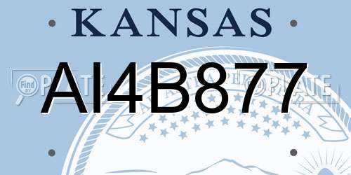 AI4B877 Kansas License Plate