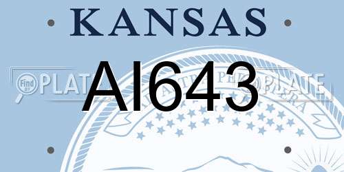 AI643 Kansas License Plate