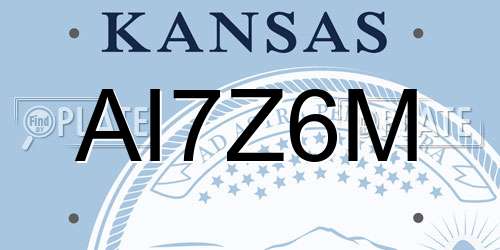 AI7Z6M Kansas License Plate