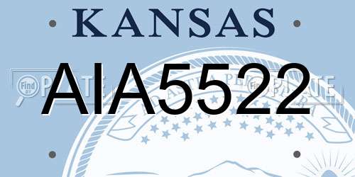 AIA5522 Kansas License Plate