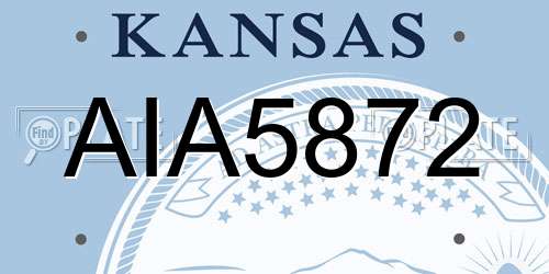 AIA5872 Kansas License Plate