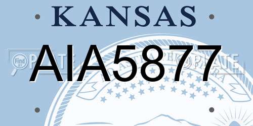 AIA5877 Kansas License Plate
