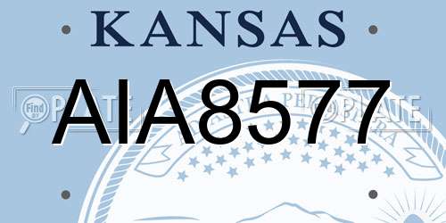 AIA8577 Kansas License Plate