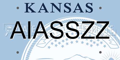 AIASSZZ Kansas License Plate