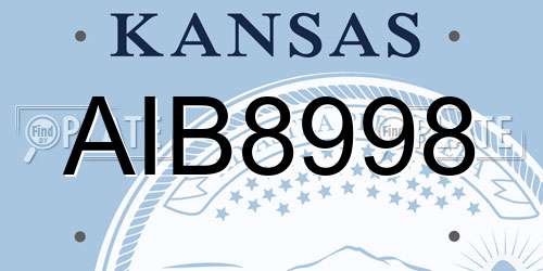 AIB8998 Kansas License Plate