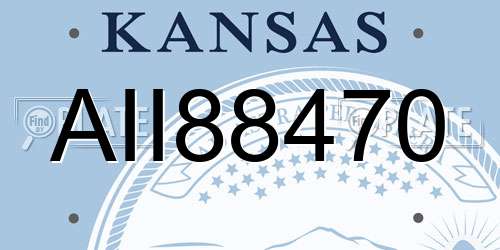 AII88470 Kansas License Plate