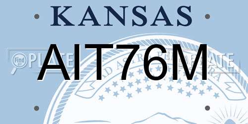 AIT76M Kansas License Plate