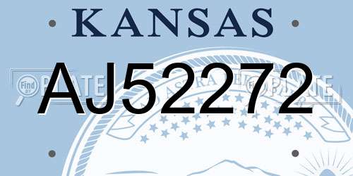 AJ52272 Kansas License Plate