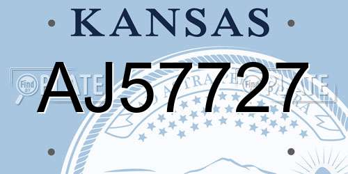AJ57727 Kansas License Plate