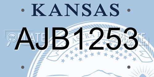 AJB1253 Kansas License Plate