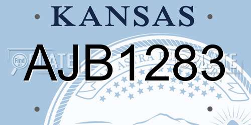 AJB1283 Kansas License Plate