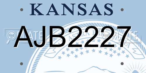 AJB2227 Kansas License Plate