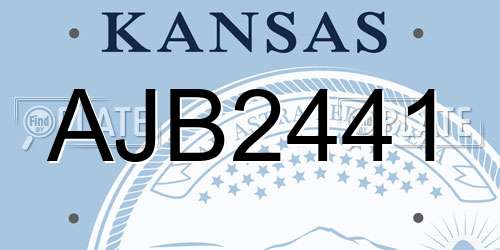AJB2441 Kansas License Plate