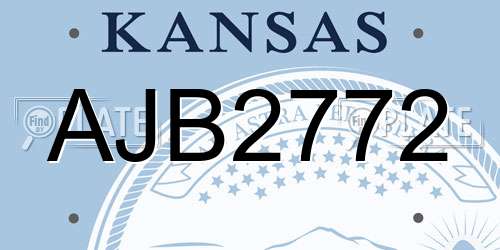AJB2772 Kansas License Plate