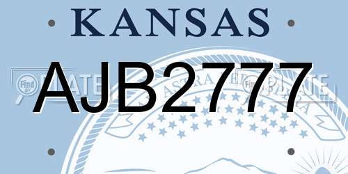 AJB2777 Kansas License Plate