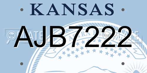 AJB7222 Kansas License Plate