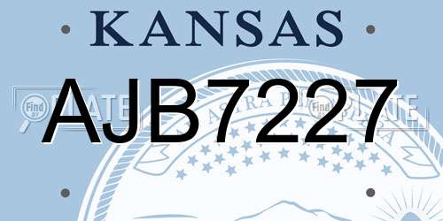 AJB7227 Kansas License Plate