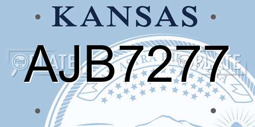 AJB7277 Kansas License Plate