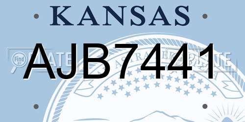 AJB7441 Kansas License Plate