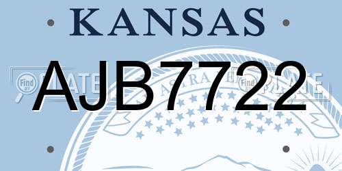 AJB7722 Kansas License Plate