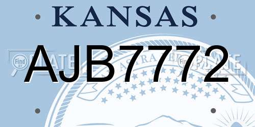 AJB7772 Kansas License Plate