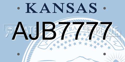 AJB7777 Kansas License Plate