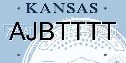 AJBTTTT Kansas License Plate