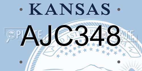 AJC348 Kansas License Plate