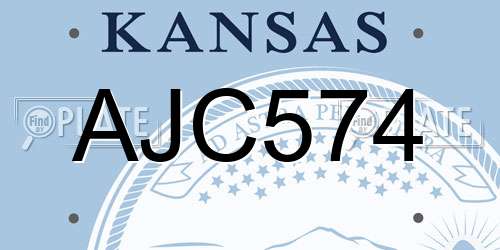 AJC574 Kansas License Plate