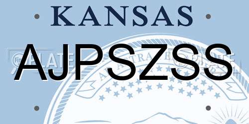 AJPSZSS Kansas License Plate