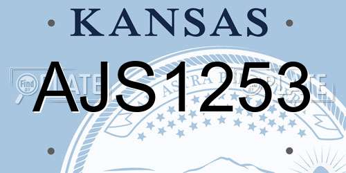 AJS1253 Kansas License Plate