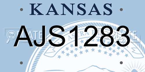 AJS1283 Kansas License Plate
