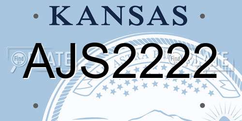 AJS2222 Kansas License Plate