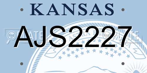 AJS2227 Kansas License Plate