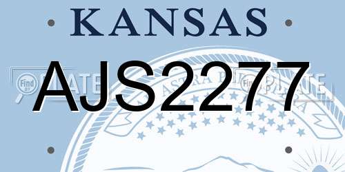 AJS2277 Kansas License Plate