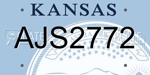 AJS2772 Kansas License Plate